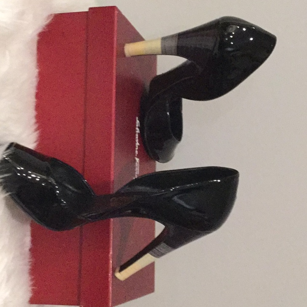 Ferragamo open toe black patent pumps size 7.5 - Picture 9 of 9